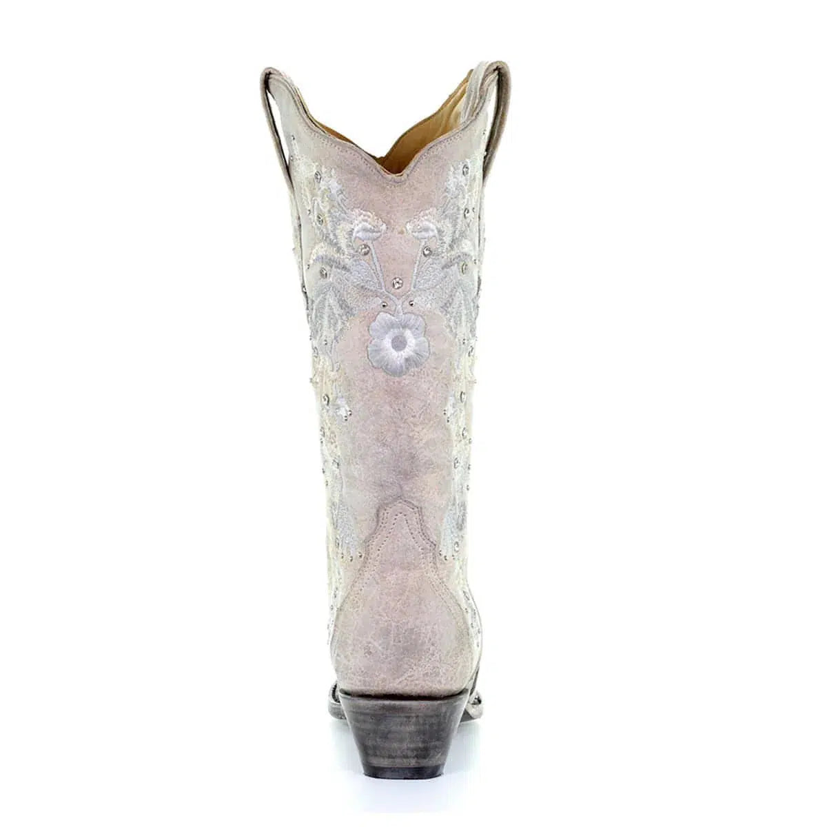 A3521 - M Corral white western cowgirl chowhide leather boots for women-Kuet.us