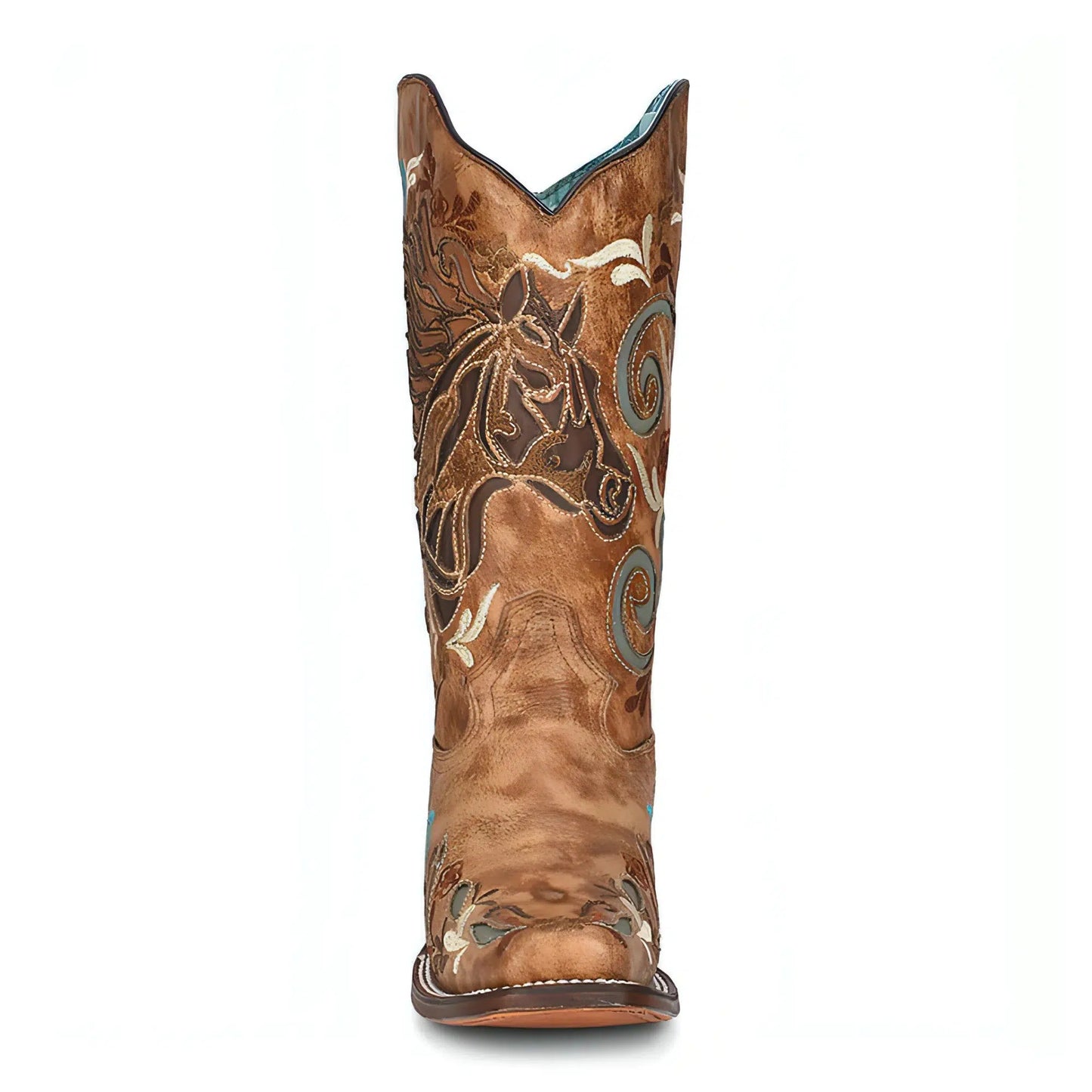 A4266 - M Corral brown western cowgirl leather boots for women-Kuet.us