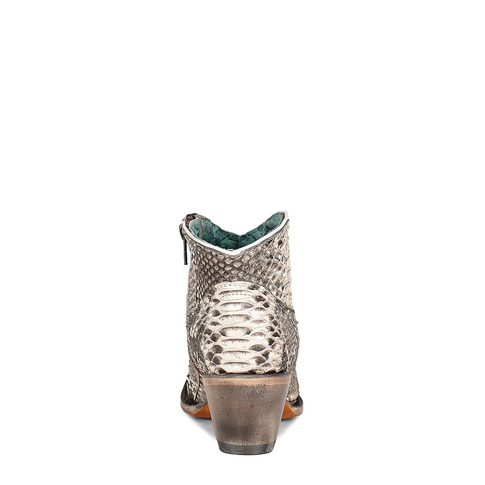 A4319 - M Corral White western cowgirl phyton ankle boots for women-Kuet.us