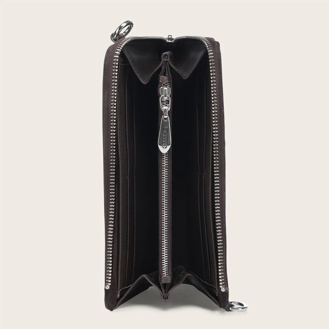 BD229PM - Cuadra chocolate casual fashion python wristlet wallet for woman