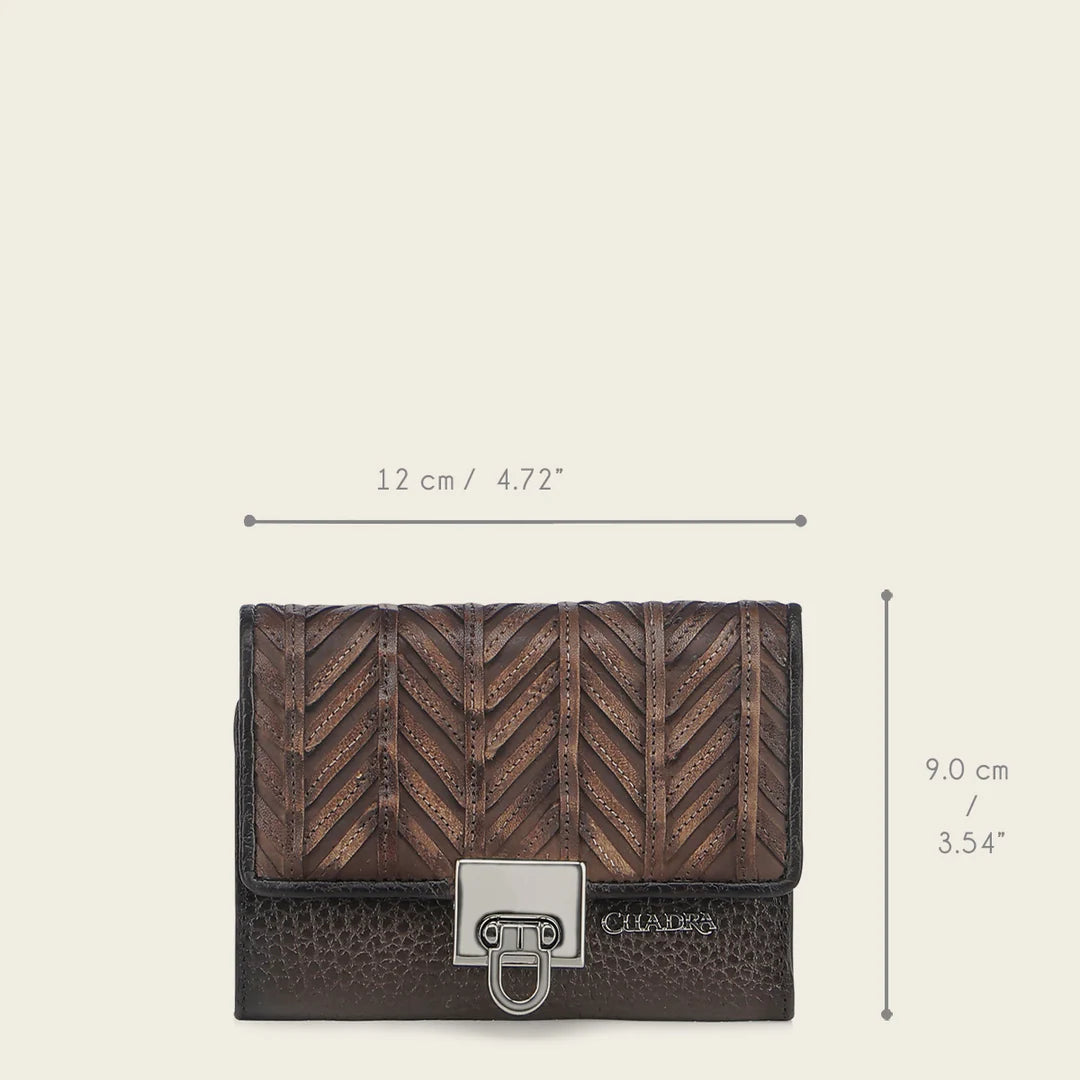 BD253RS - Cuadra natural casual fashion trifold wallet for woman