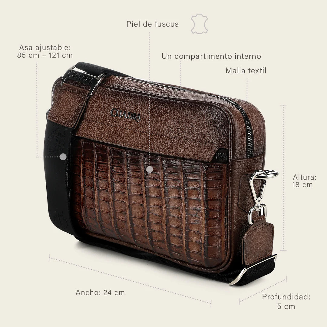 BOC45FY - Cuadra honey casual caiman leather bag for men / women