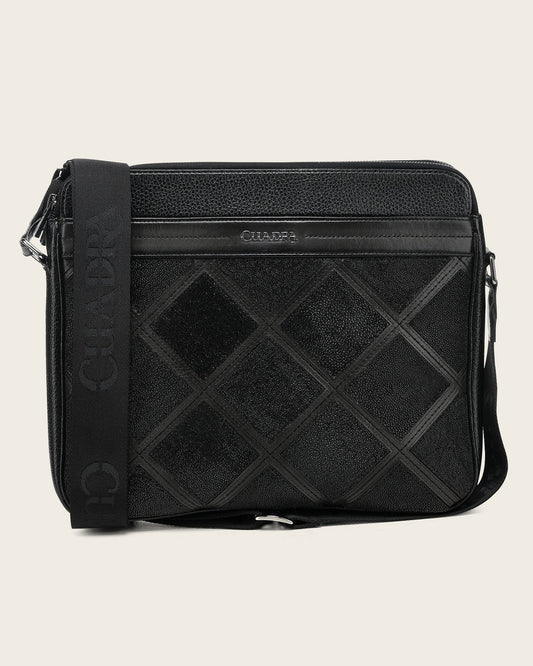 BOC49MA - Cuadra Black Casual Fashion Stingray Bag for Men / Women