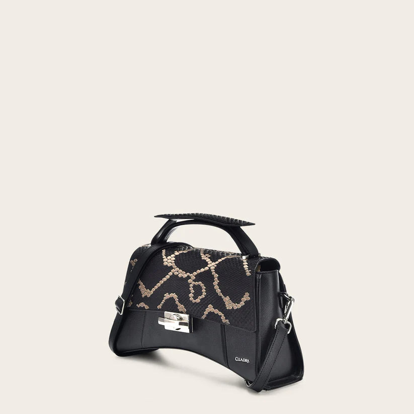 BOD0CPH - Cuadra black dress fashion python handbag for women-Kuet.us