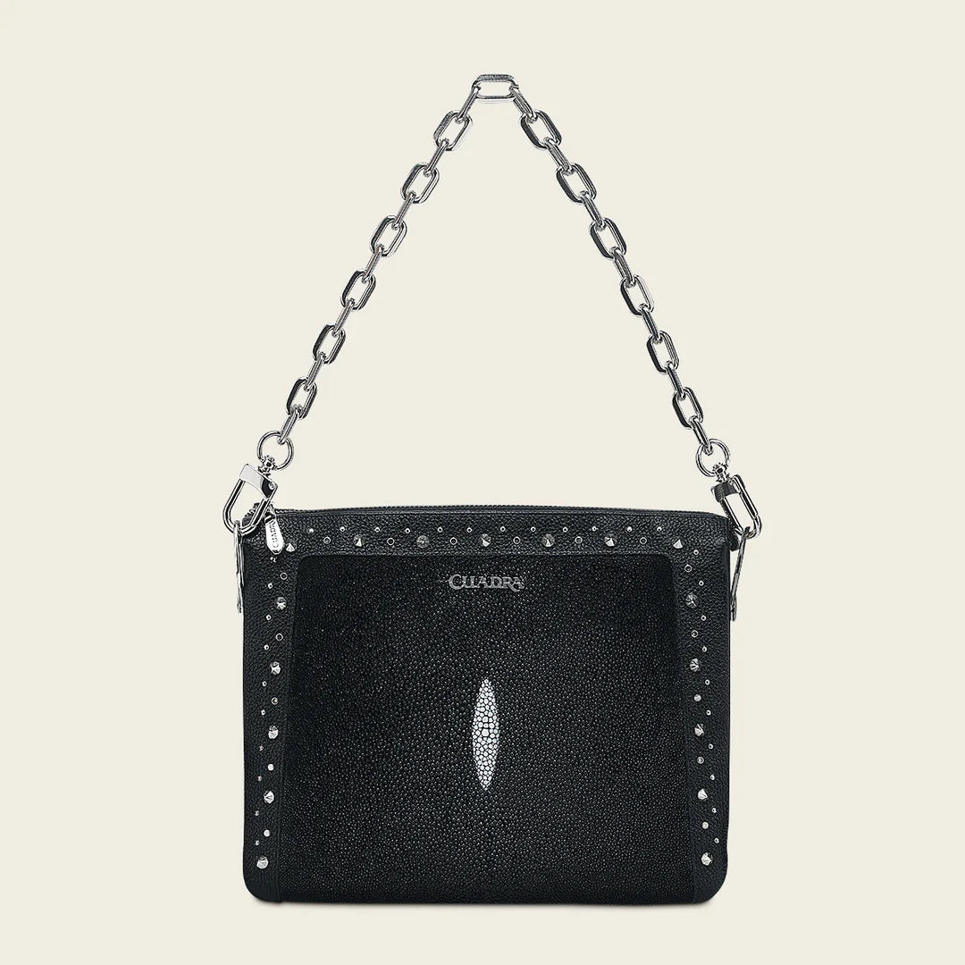 BOD1YMA - Cuadra black dress fashion stingray totebag for women
