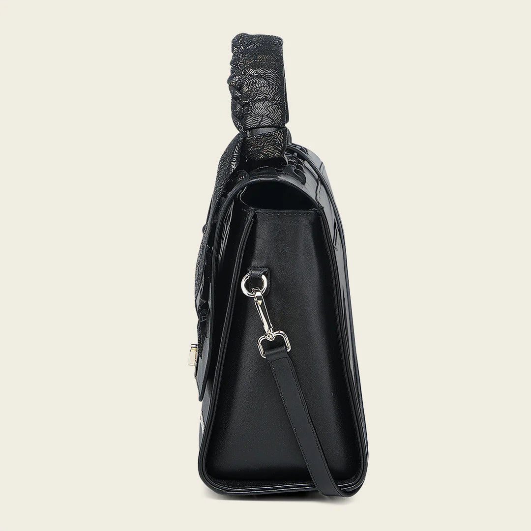 BOD3MRS - Cuadra black dress fashion leather purse for women