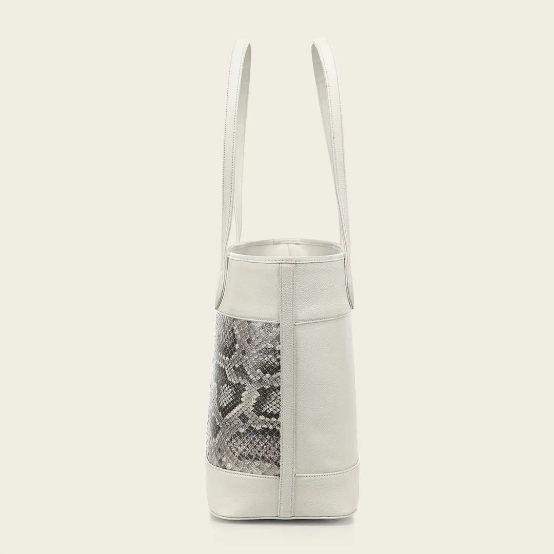 BOD4JPM - Cuadra White Fashion Leather Tote Bag for Women