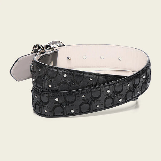 CDA30MA - Cuadra black western cowgirl stingray leather belt for women