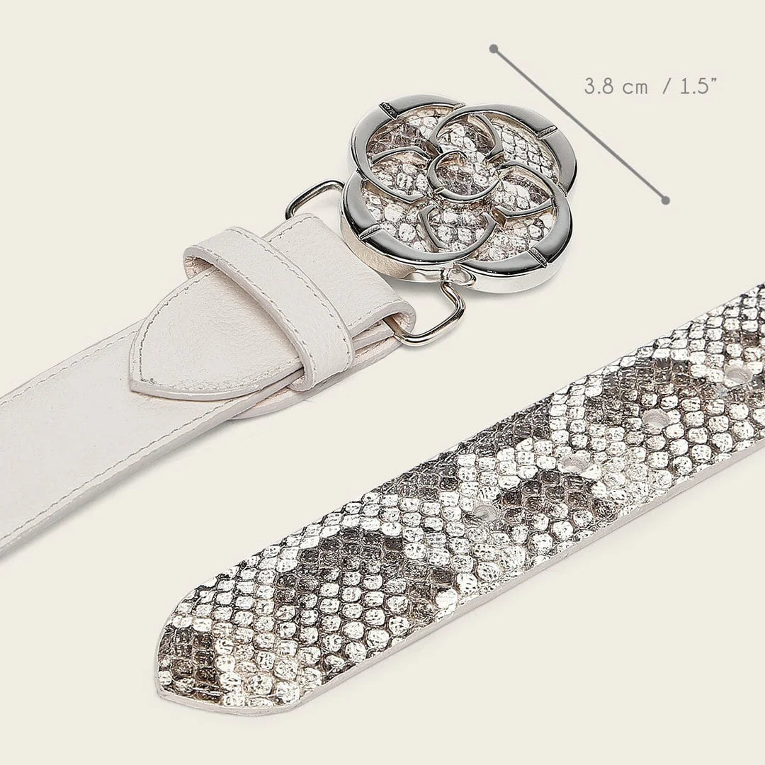 CDA32PM - Cuadra beige western cowgirl python belt for women