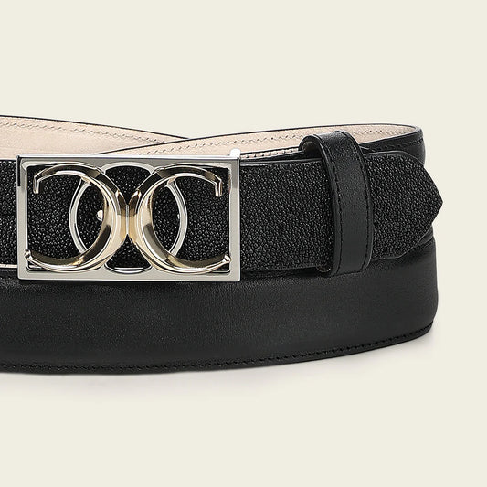 CDA46MA - Cuadra black western cowgirl stingray leather belt for women