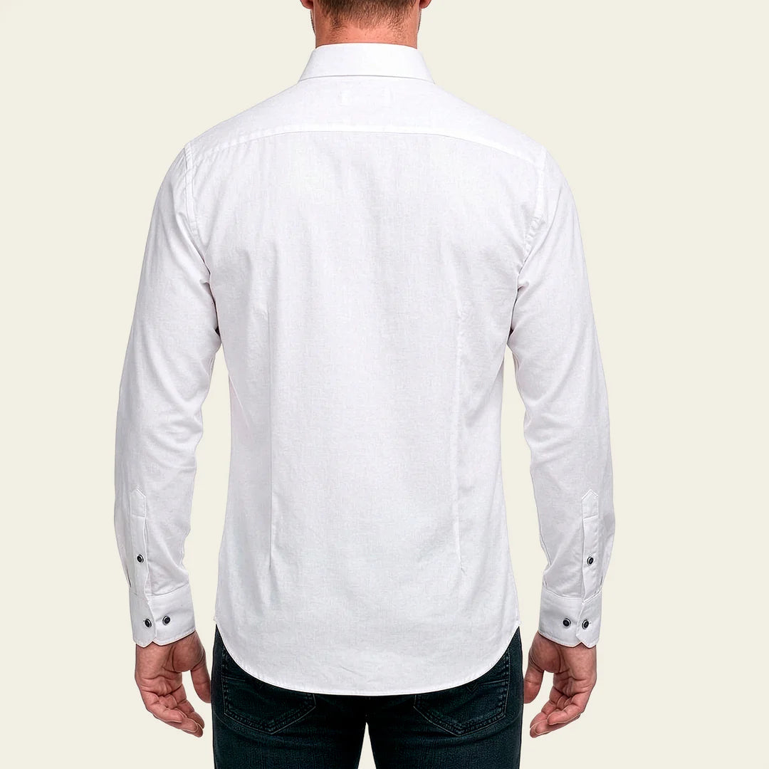 CM0P400 - Cuadra white western long sleeve shirt for men