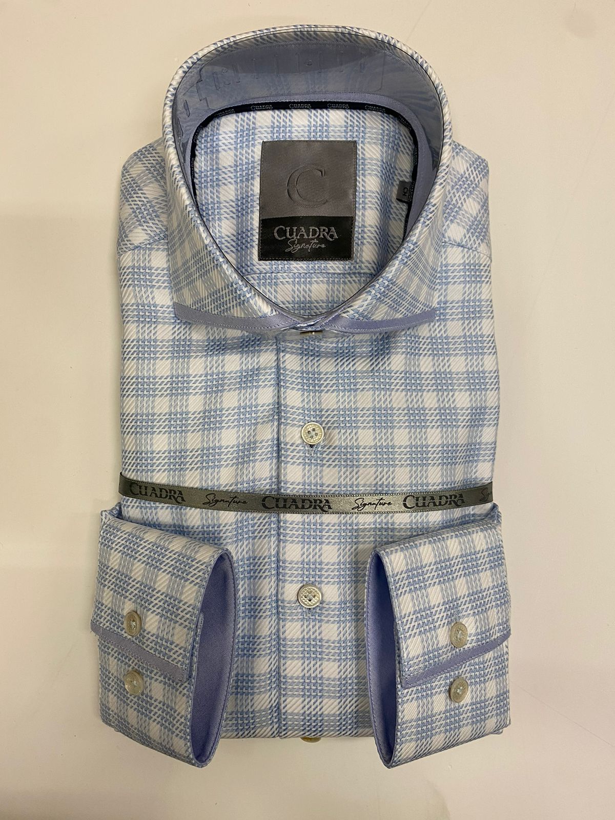 CM0S011 - Cuadra Blue Casual Fashion Cotton Shirt for Men