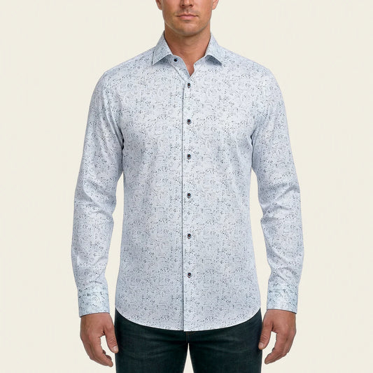 CM0W131 - Cuadra Blue Cowboy Fashion Cotton Shirt for Men