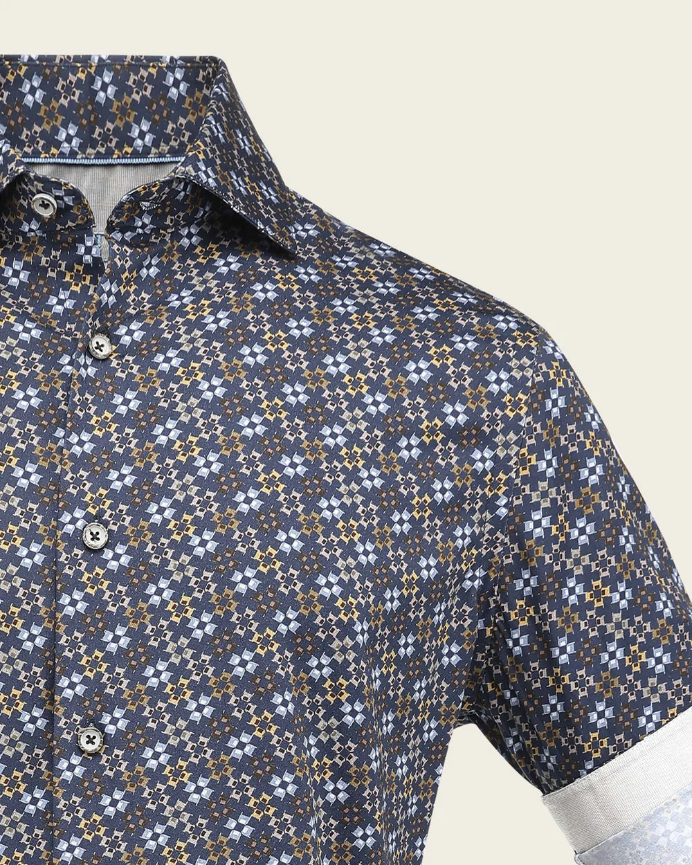 CM10314 - Cuadra navy abstract shirt for men