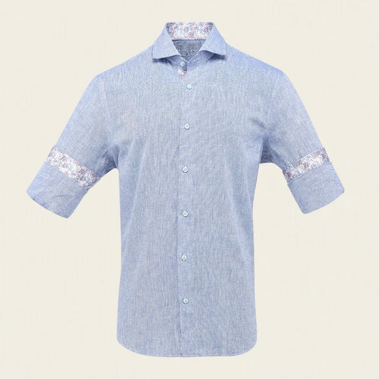 CMW017S - Cuadra blue fashion soft cotton blue shirt for men