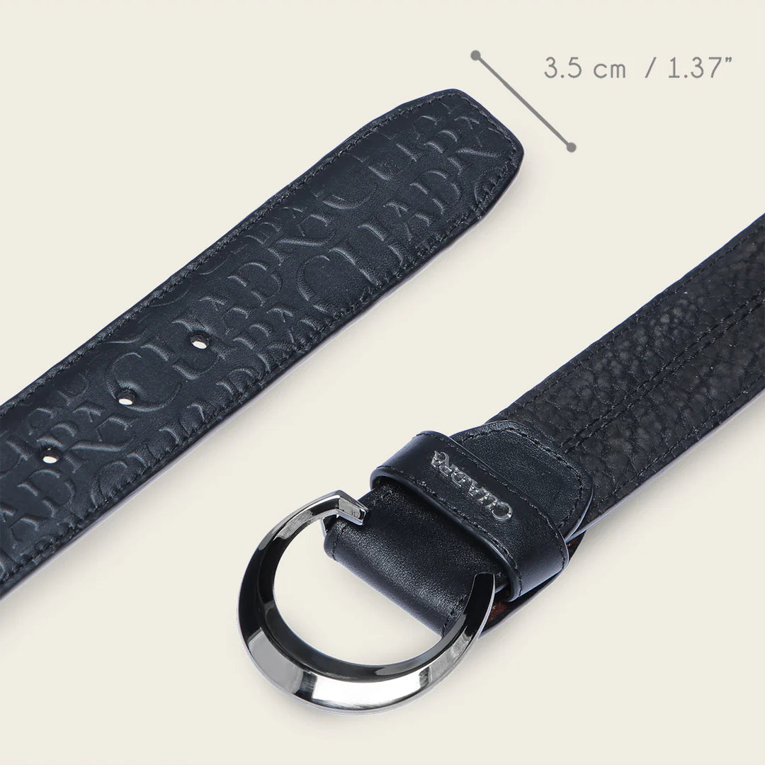 CS564TC - Cuadra black casual fashion bulls neck belt for men