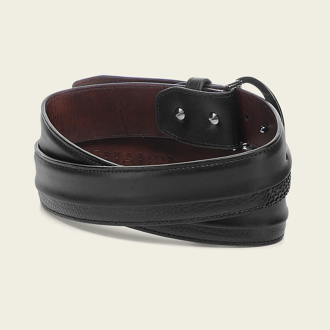 CS569RS - Cuadra black casual fashion cowhide leather belt for men
