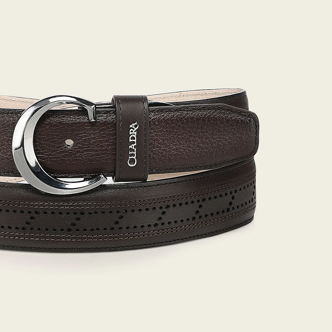 CS576VE - Cuadra brown casual fashion cowhide leather belt for men