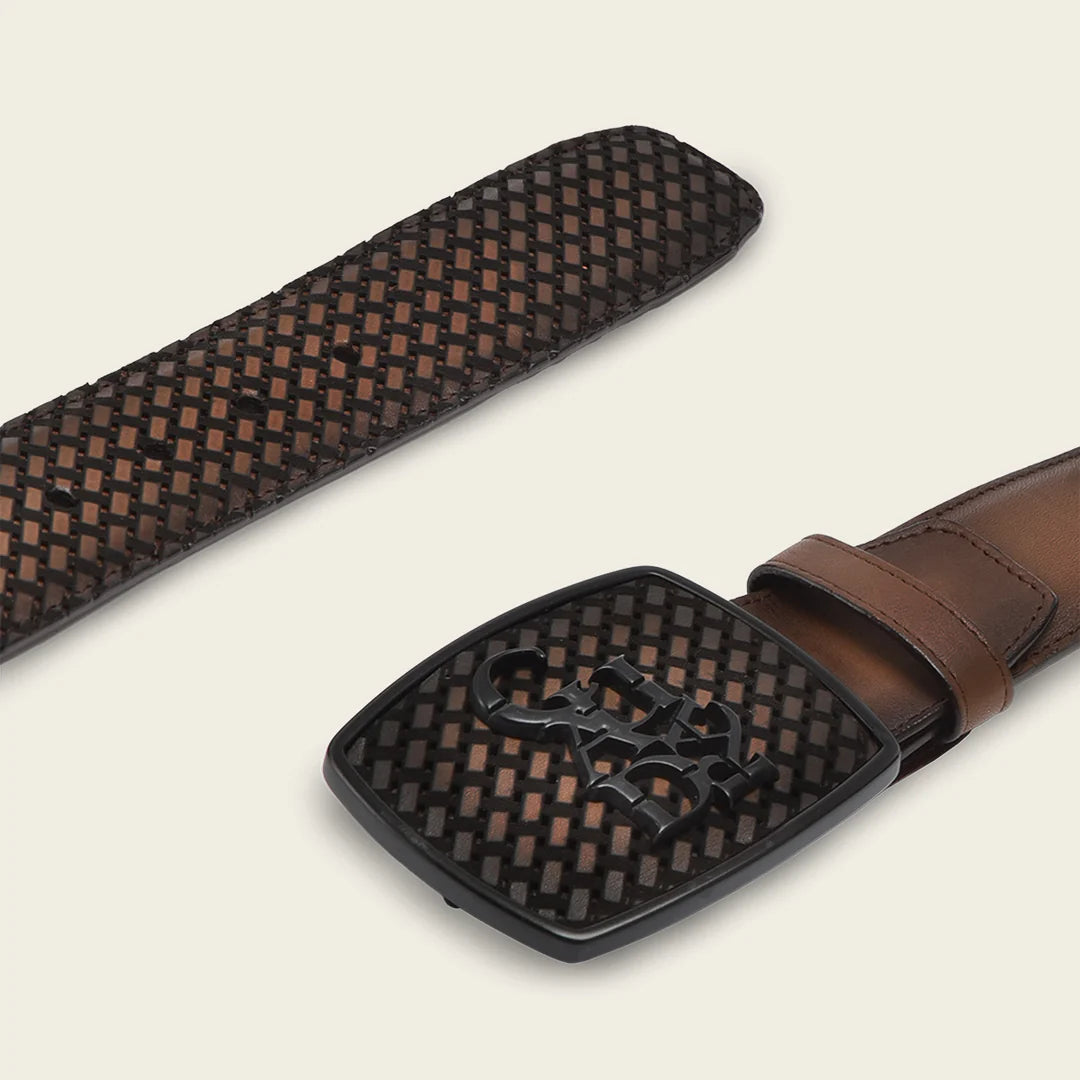 CV501RS - Cuadra honey cowhide leather belt for men