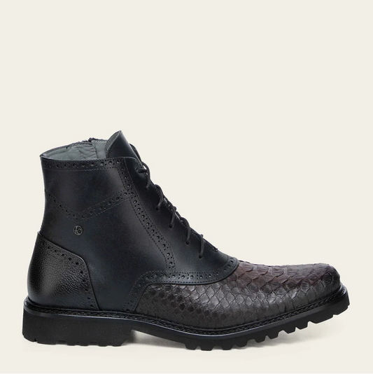 G12PBTS - Franco Cuadra black dress python boots for men