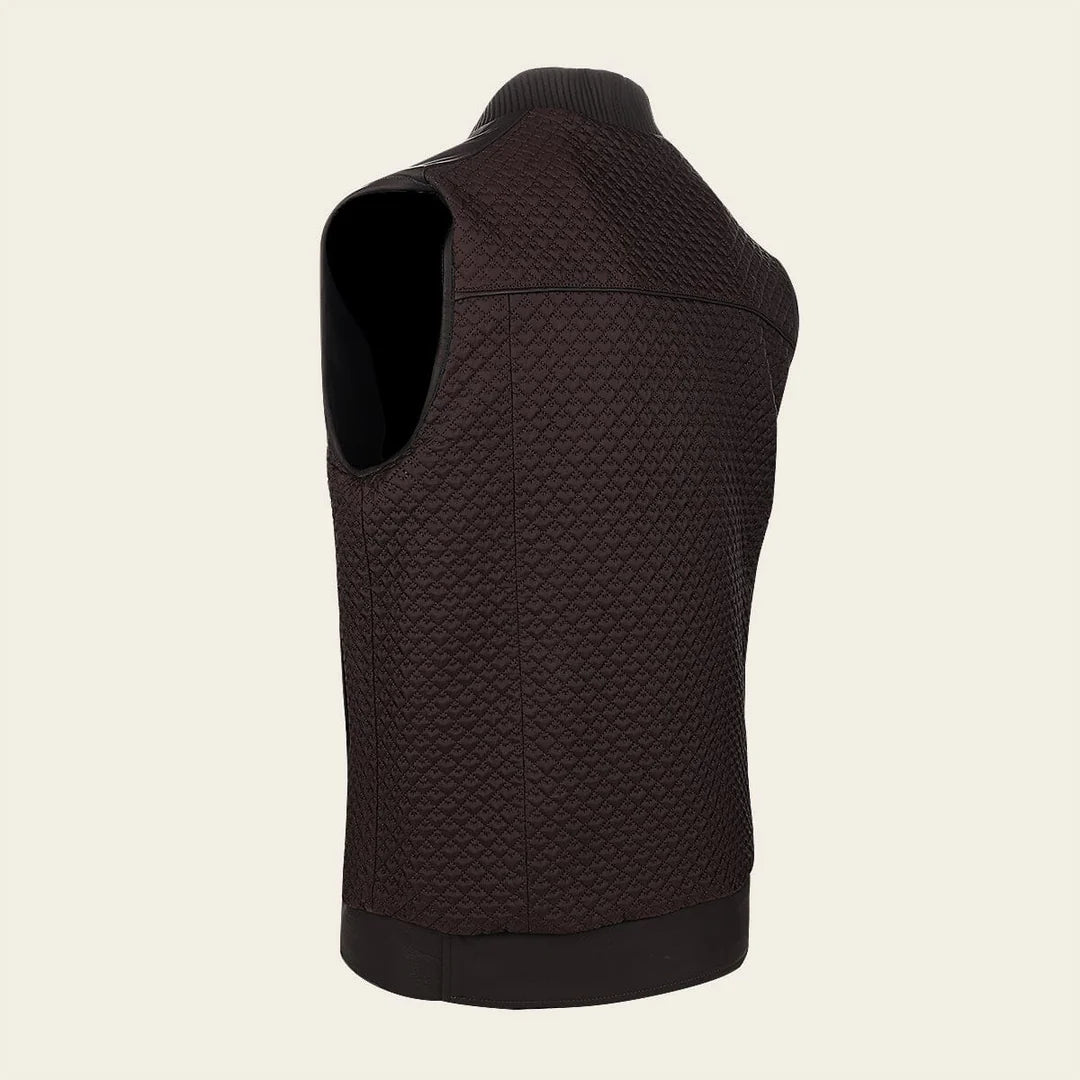 H369BOB - Cuadra Black Dress Casual Fashion Leather Vest for Men