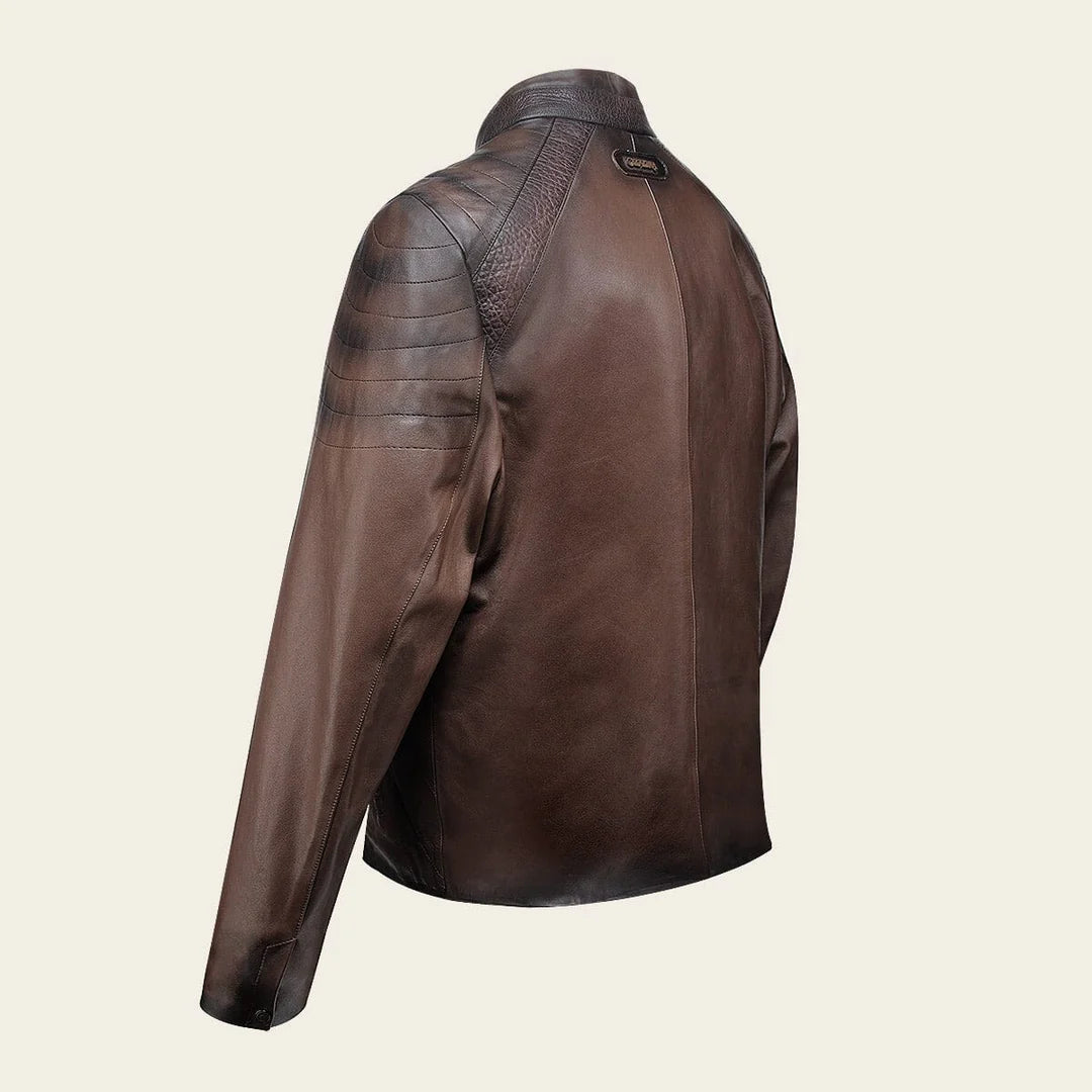 H386BOB - Cuadra brown casual fashion lambskin jacket for men