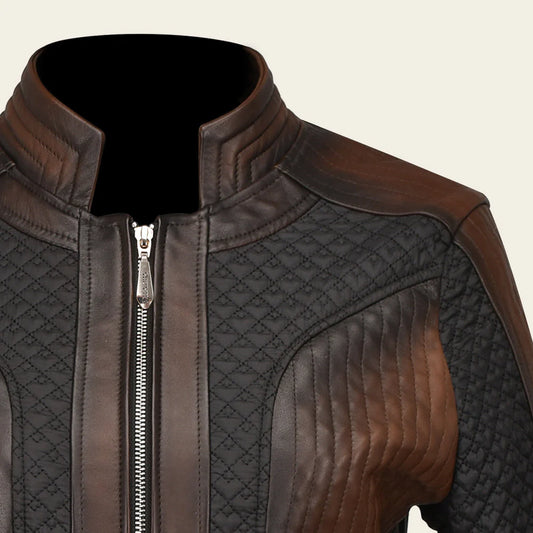 M329COC - Cuadra Chocolate Western Fashion Lambskin Leather Jacket