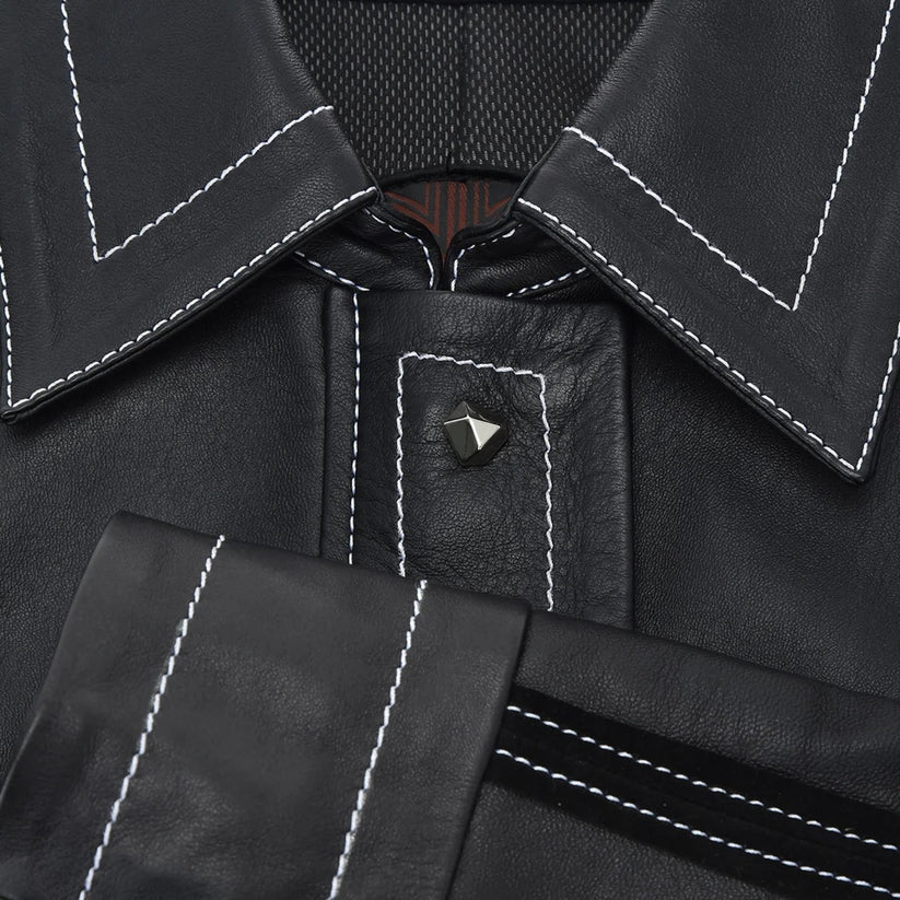 M337BOA- Cuadra black western lambskin jacket for women
