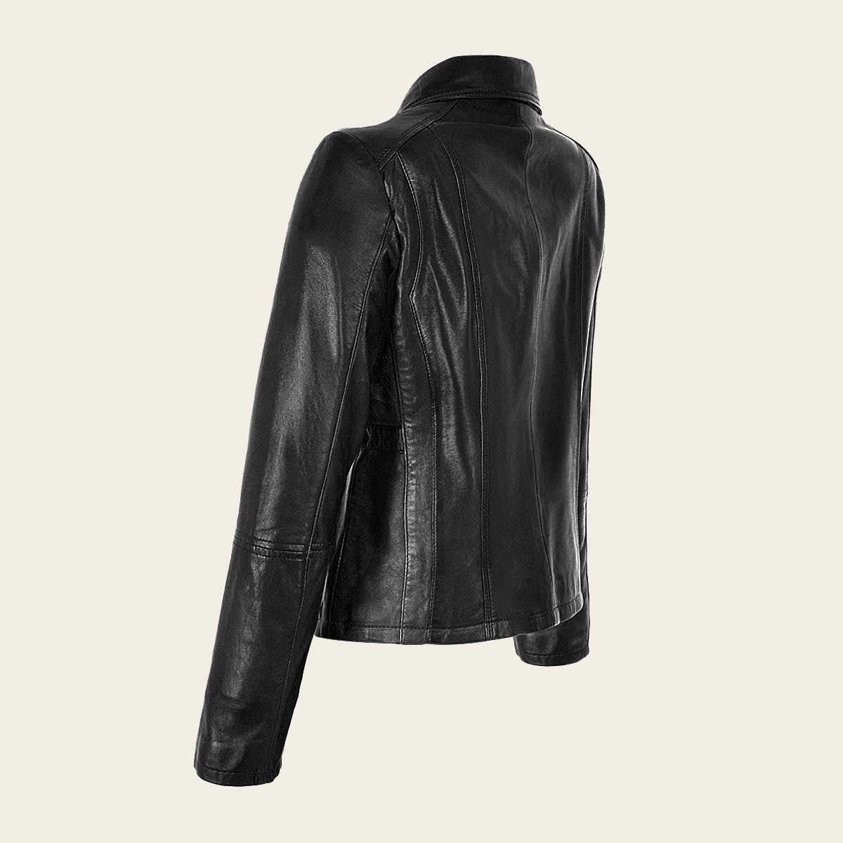 MCMP004 - Cuadra black dress casual fashion sheepskin leather jacket for women-Kuet.us