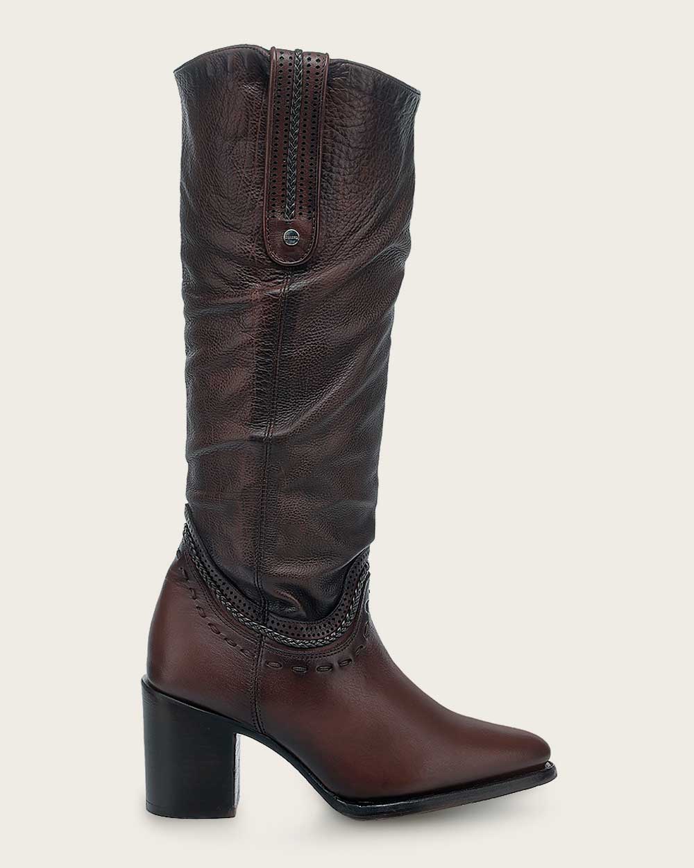 4Q18RS - Cuadra chocolate western cowgirl cowhide leather boots for women