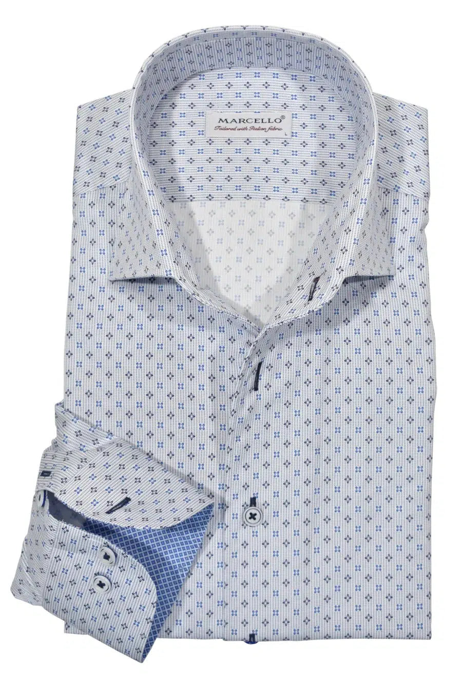 CM11005 - Cuadra blue fashion soft cotton abstract shirt for men main image 0