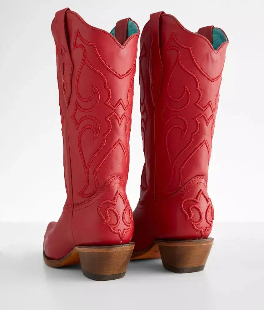 Z5073 - Corral Red western cowgirl leather boots for women-Kuet.us