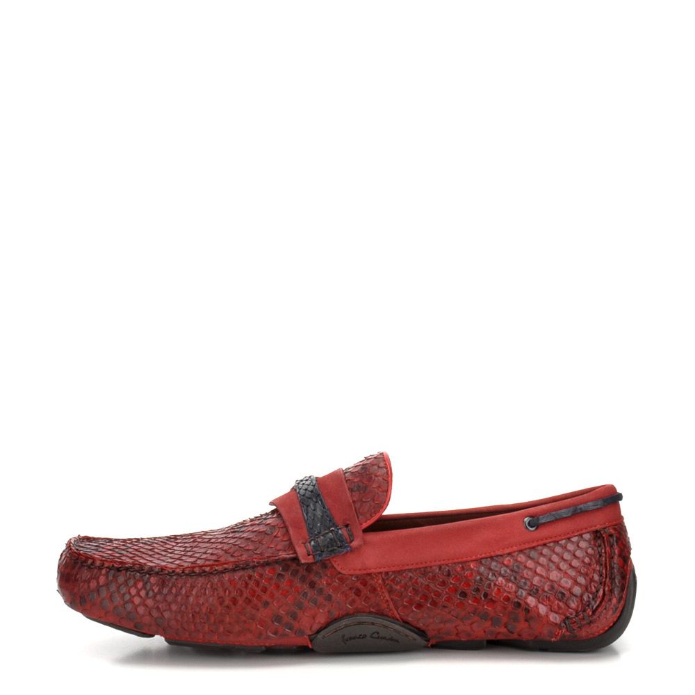 A07PMRU - Cuadra red casual fashion python driving moccasins for men-Kuet.us