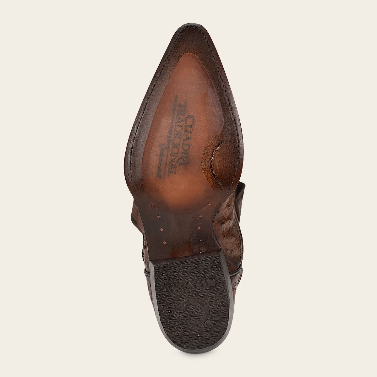 B22PA1 - Cuadra brown dress cowboy ostrich leather boots for men-Kuet.us