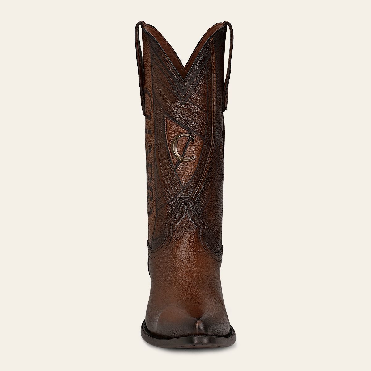 B22PVE - Cuadra brown dress cowboy deer leather boots for men-Kuet.us