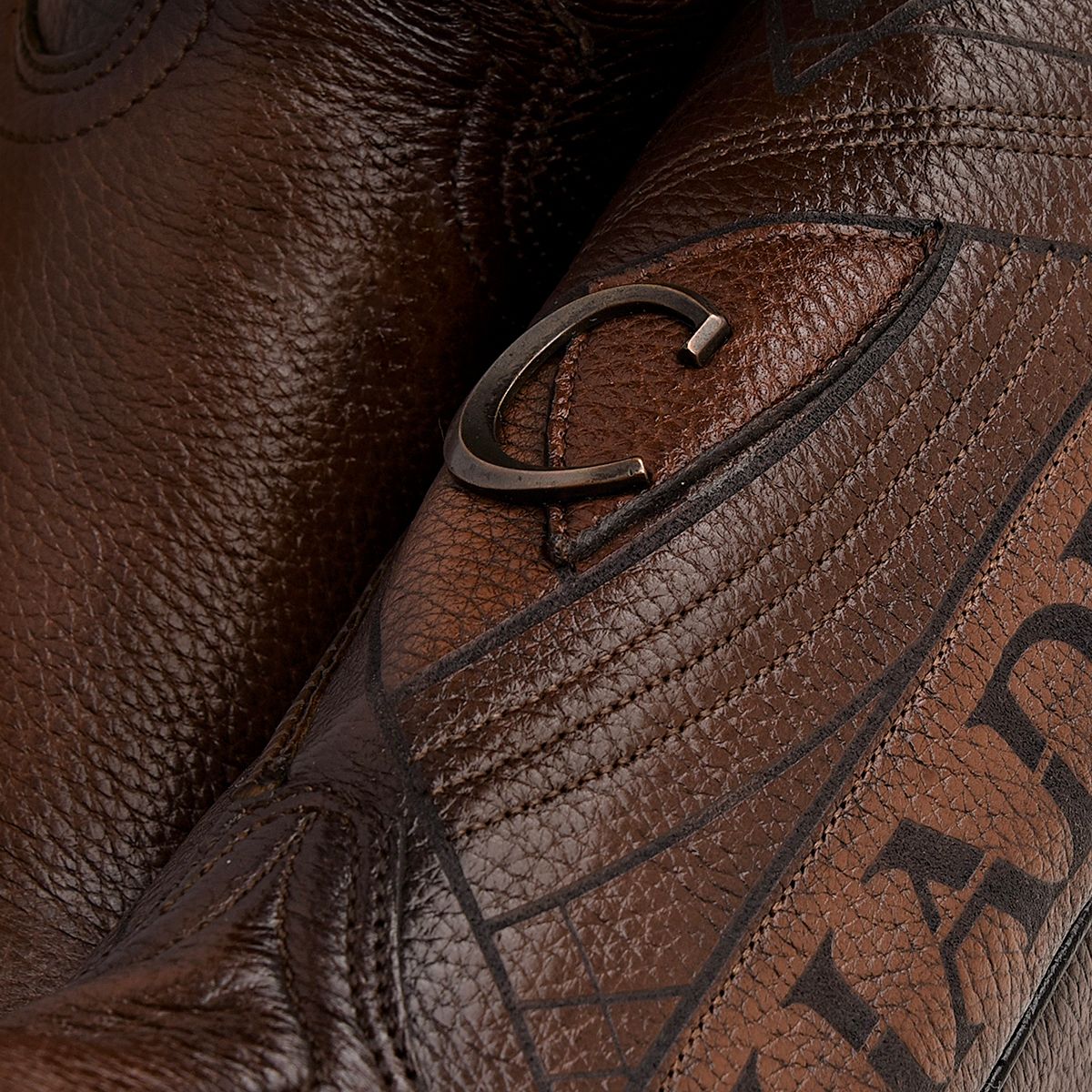 B22PVE - Cuadra brown dress cowboy deer leather boots for men-Kuet.us