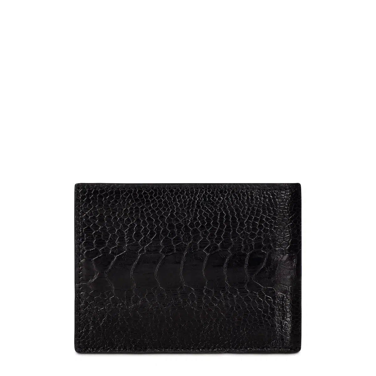 B2910PA - Cuadra black classic ostrich leg bi fold wallet for men-Kuet.us