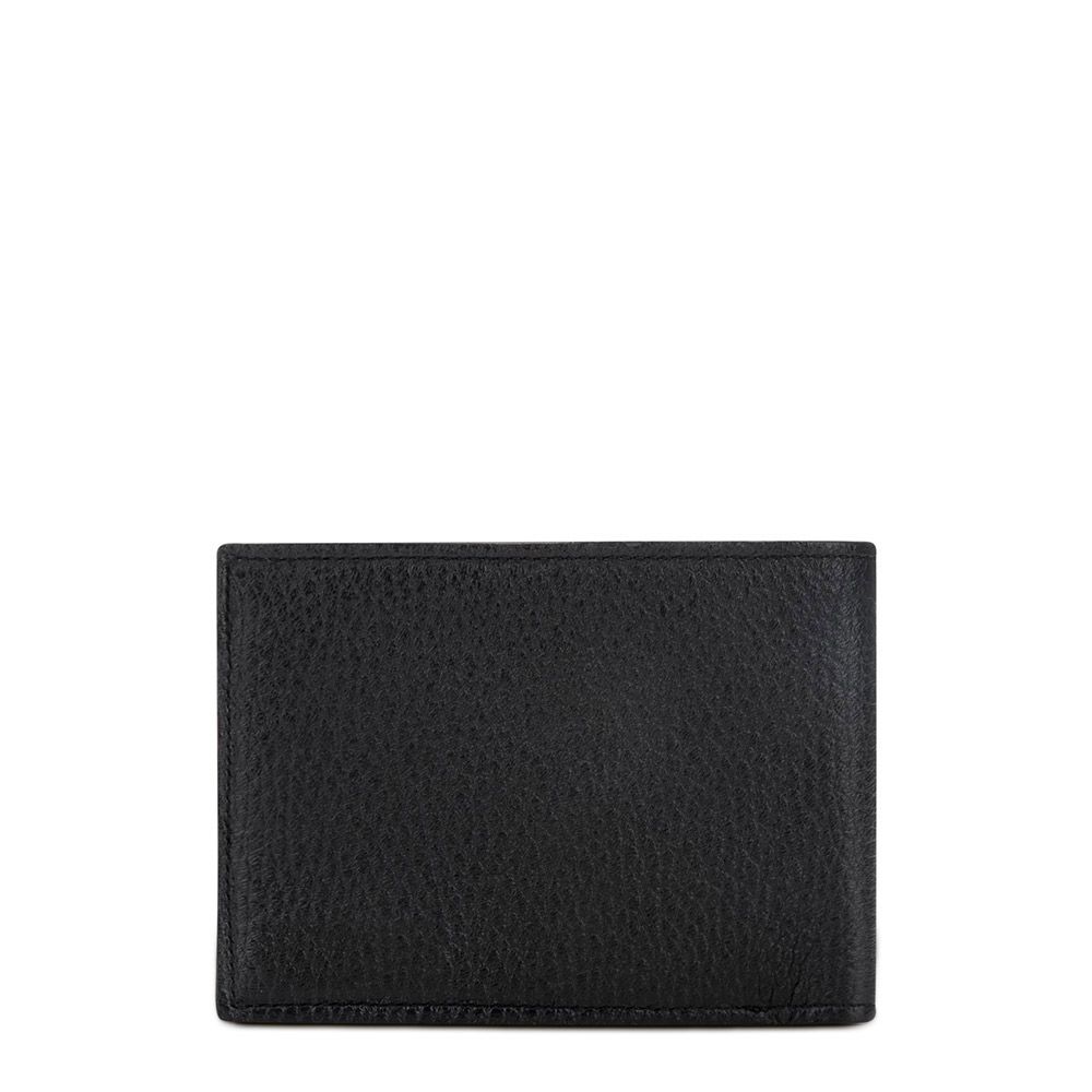 B2910VE - Cuadra black classic deer leather bifold wallet for men-Kuet.us