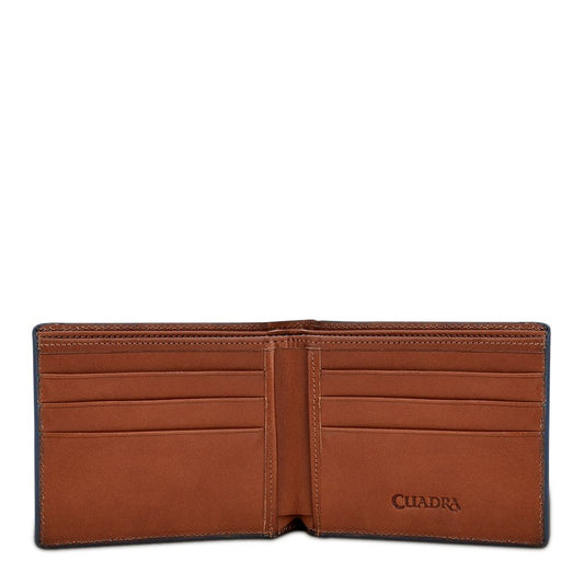 B3005LT - Cuadra honey classic lizard leather bi fold wallet for men-Kuet.us
