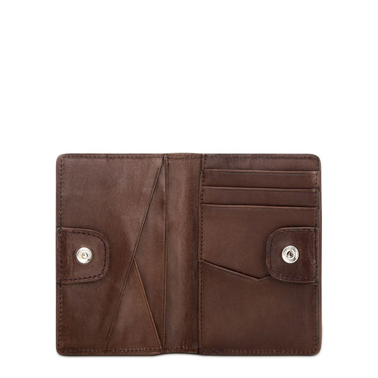 B3007LT - Cuadra cinnamon classic lizard leather bi fold wallet for men-Kuet.us