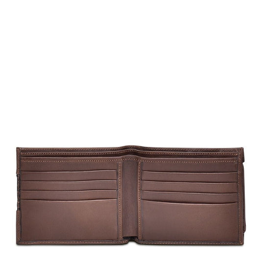 B3014TI - Cuadra black chocolate casual fashion shark bi fold wallet for men-Kuet.us