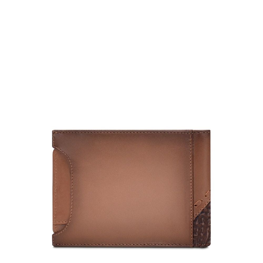 B3014TI - Cuadra tobacco casual fashion shark bi fold wallet for men-Kuet.us