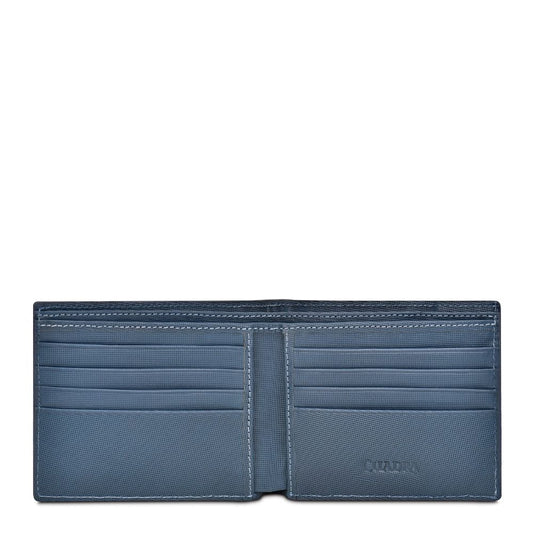 B3026LT - Cuadra navy fashion lizard leather bi fold wallet for men-Kuet.us