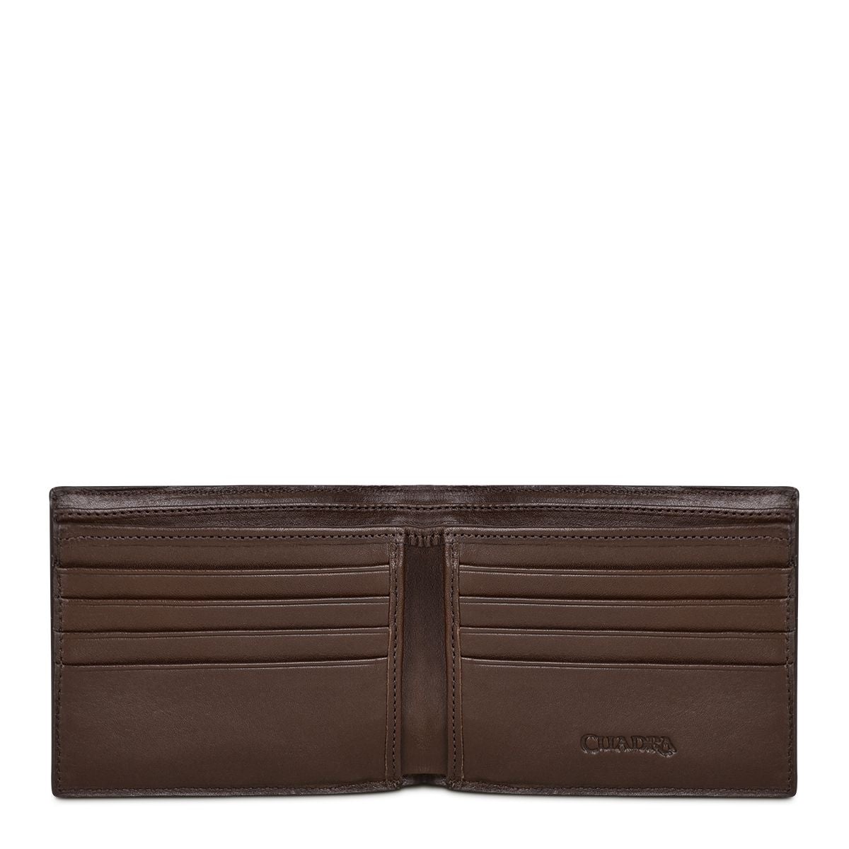 B3033LT - Cuadra brown casual fashion lizard leather bi fold wallet for men-Kuet.us