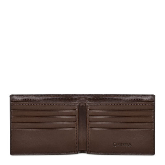B3033LT - Cuadra brown casual fashion lizard leather bi fold wallet for men-Kuet.us