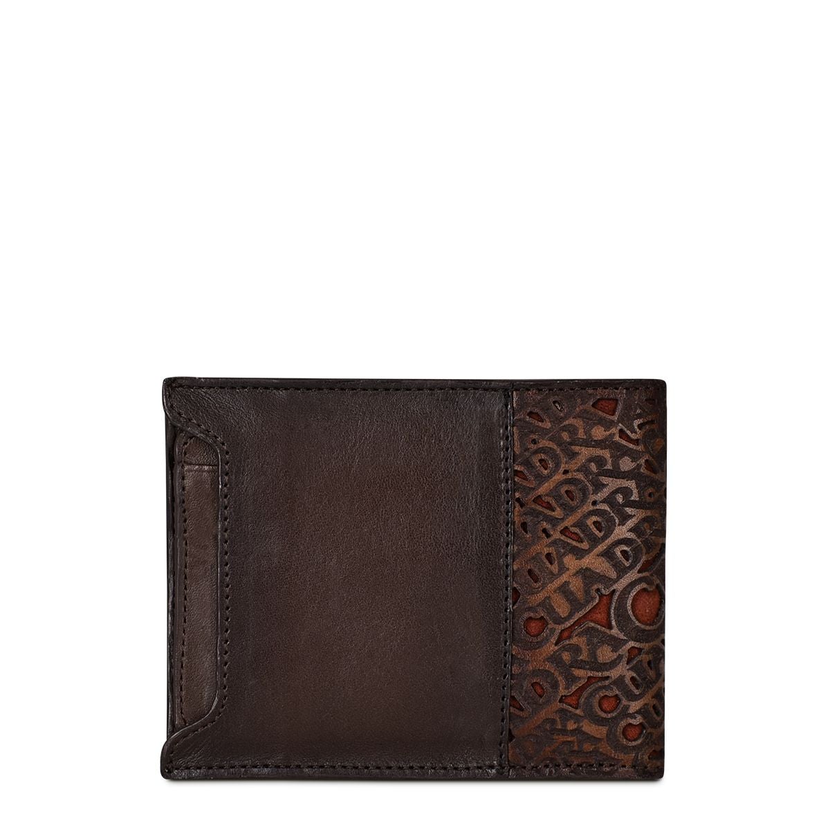 B3033LT - Cuadra brown casual fashion lizard leather bi fold wallet for men-Kuet.us