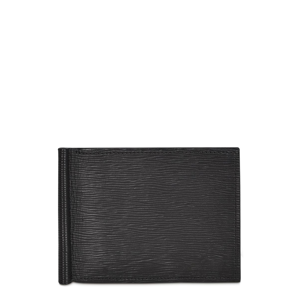B3042RS - Cuadra black classic leather bi fold wallet for men-Kuet.us