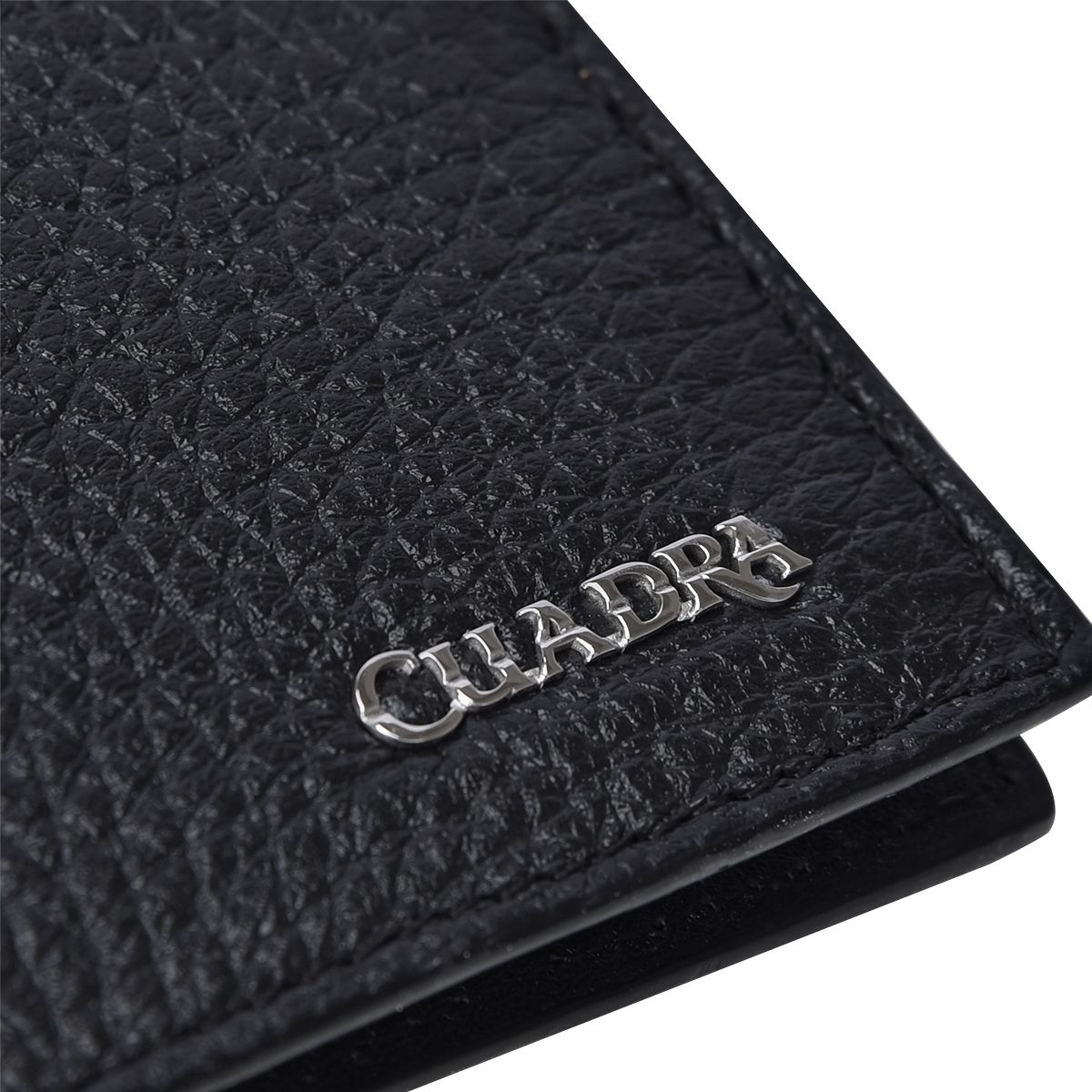 B3042VE - Cuadra black casual fashion deerskin bi fold wallet for men-Kuet.us