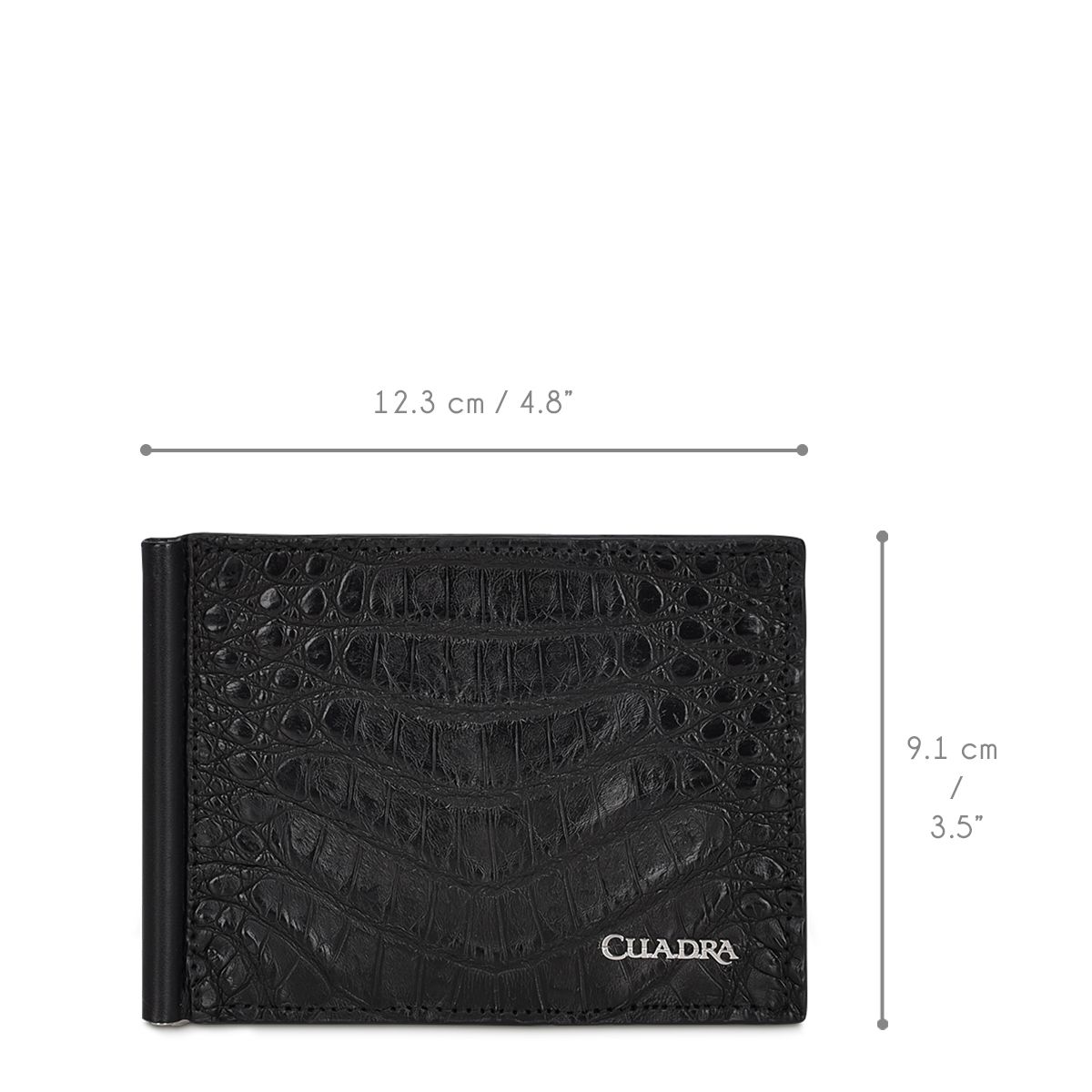 B3043FL - Cuadra black casual fashion leather bi fold wallet for men-Kuet.us
