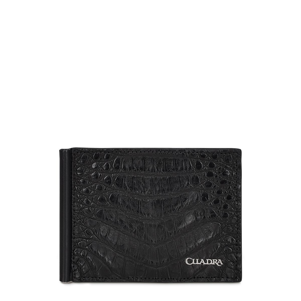 B3043FL - Cuadra black casual fashion leather bi fold wallet for men-Kuet.us